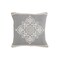 Laddha Home Designs 24" Gray and White Floral Medallion Square Throw Pillow